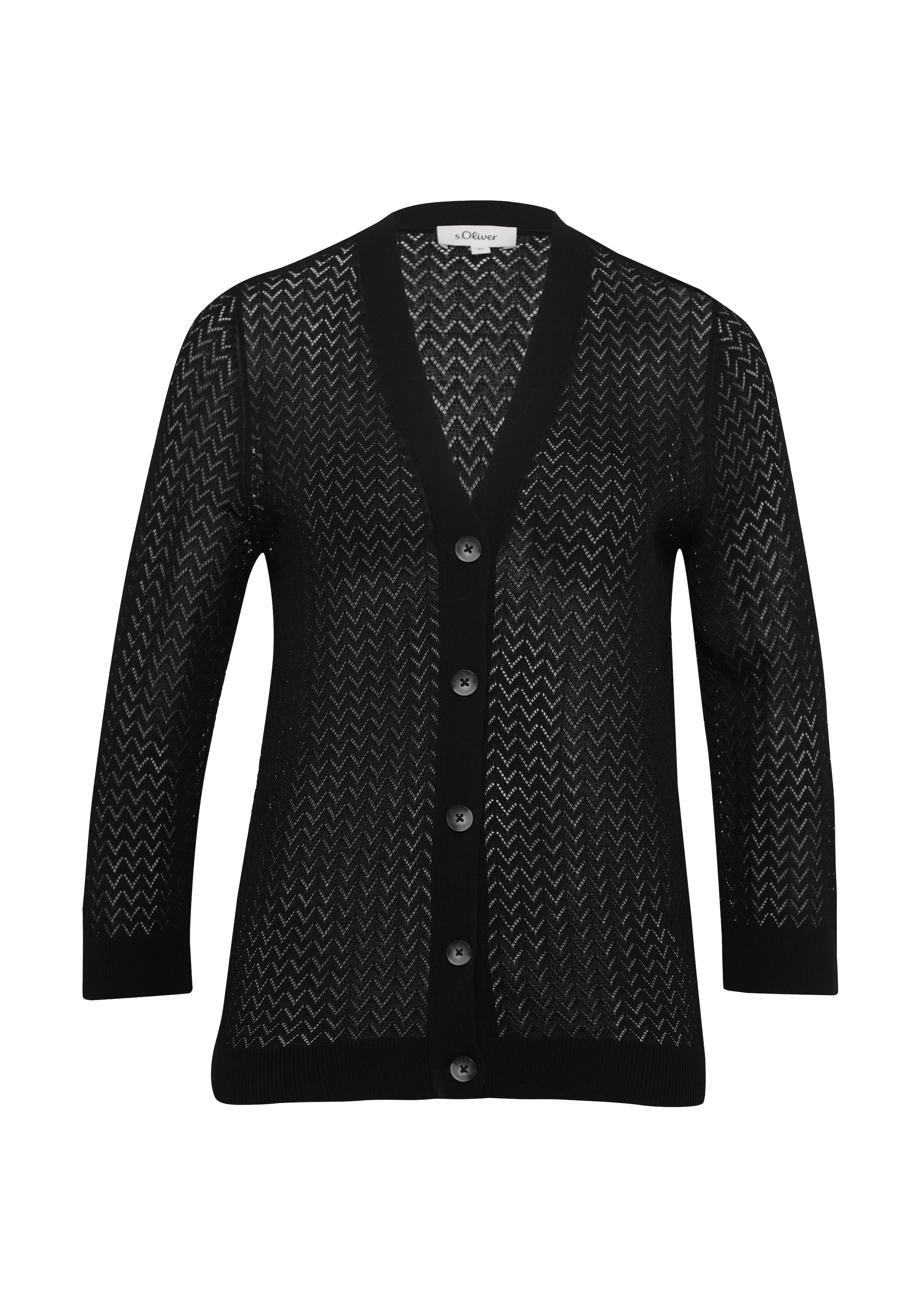 s.Oliver Gebreid vest in Zwart: voorkant