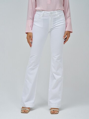 Salsa Jeans Flared Jeans in Wit: voorkant