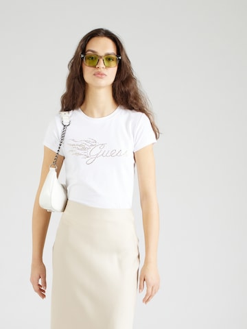 T-shirt GUESS en blanc : devant