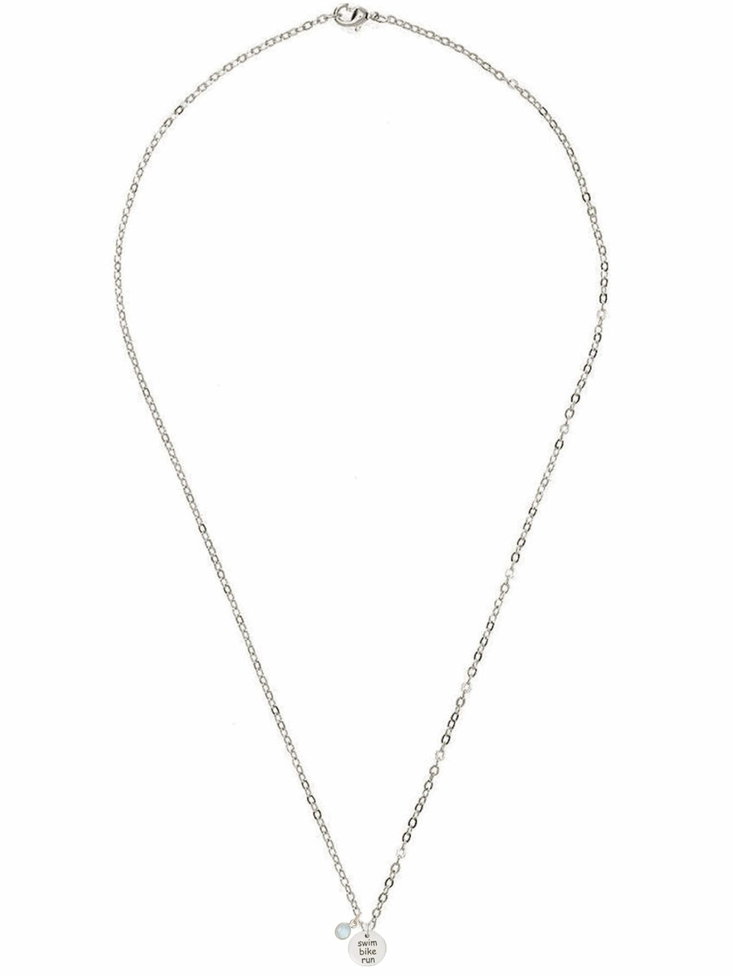 Gemshine Kette  'Never Give Up' in Silber: Vorderseite