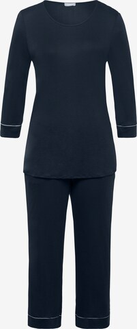 Hanro Pyjama ' Natural Comfort ' in Blauw: voorkant