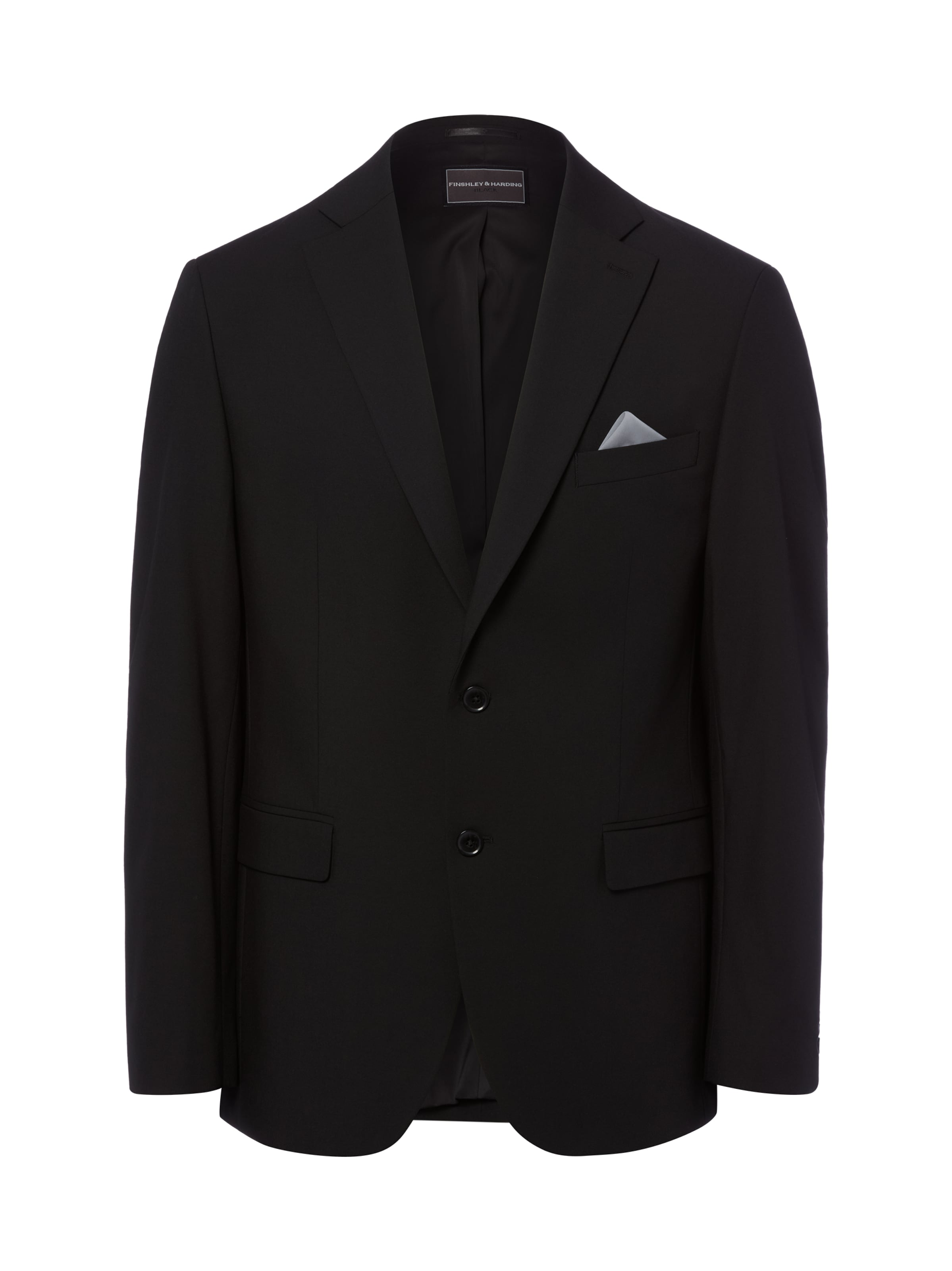 Finshley & Harding Regular Fit Sakko in Schwarz: Vorderseite