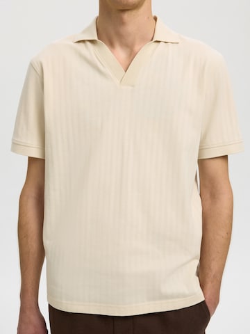 Tricou 'SLHMILAN' de la SELECTED pe bej