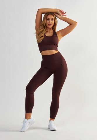BeShaped Skinny Sports trousers 'Lichaam Boost' in Brown