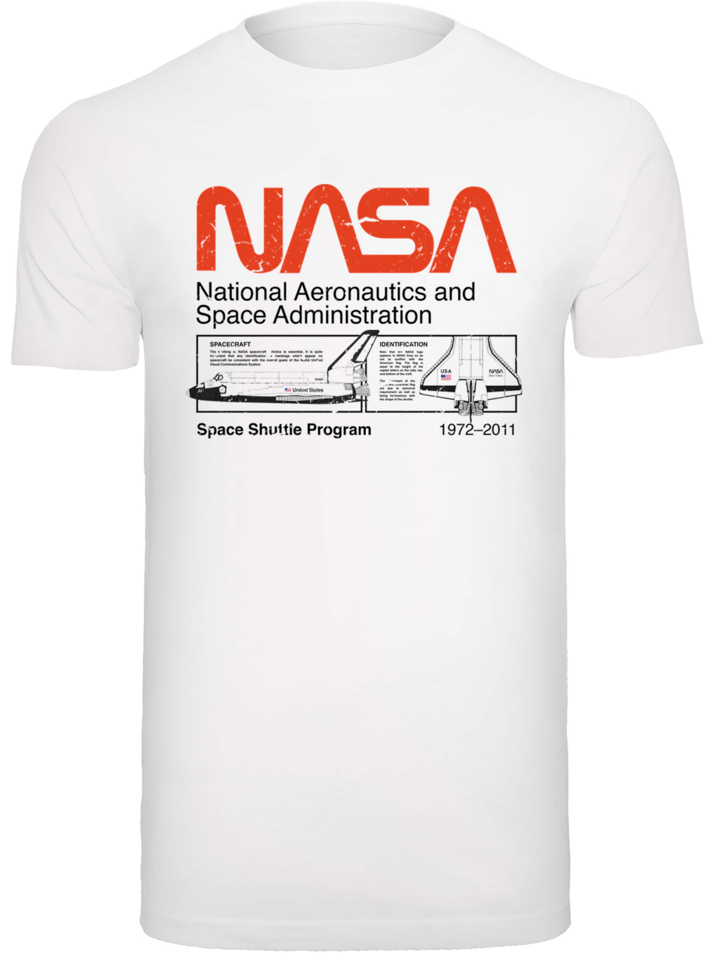 T-Shirt 'NASA Classic Space Shuttle' F4NT4STIC en blanc : devant