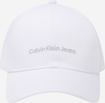 Calvin Klein Jeans Lippalakki 'INSTITUTIONAL' värissä valkoinen