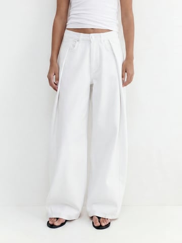 Pull&Bear Barrel Plisované rifle - Biela: predná strana