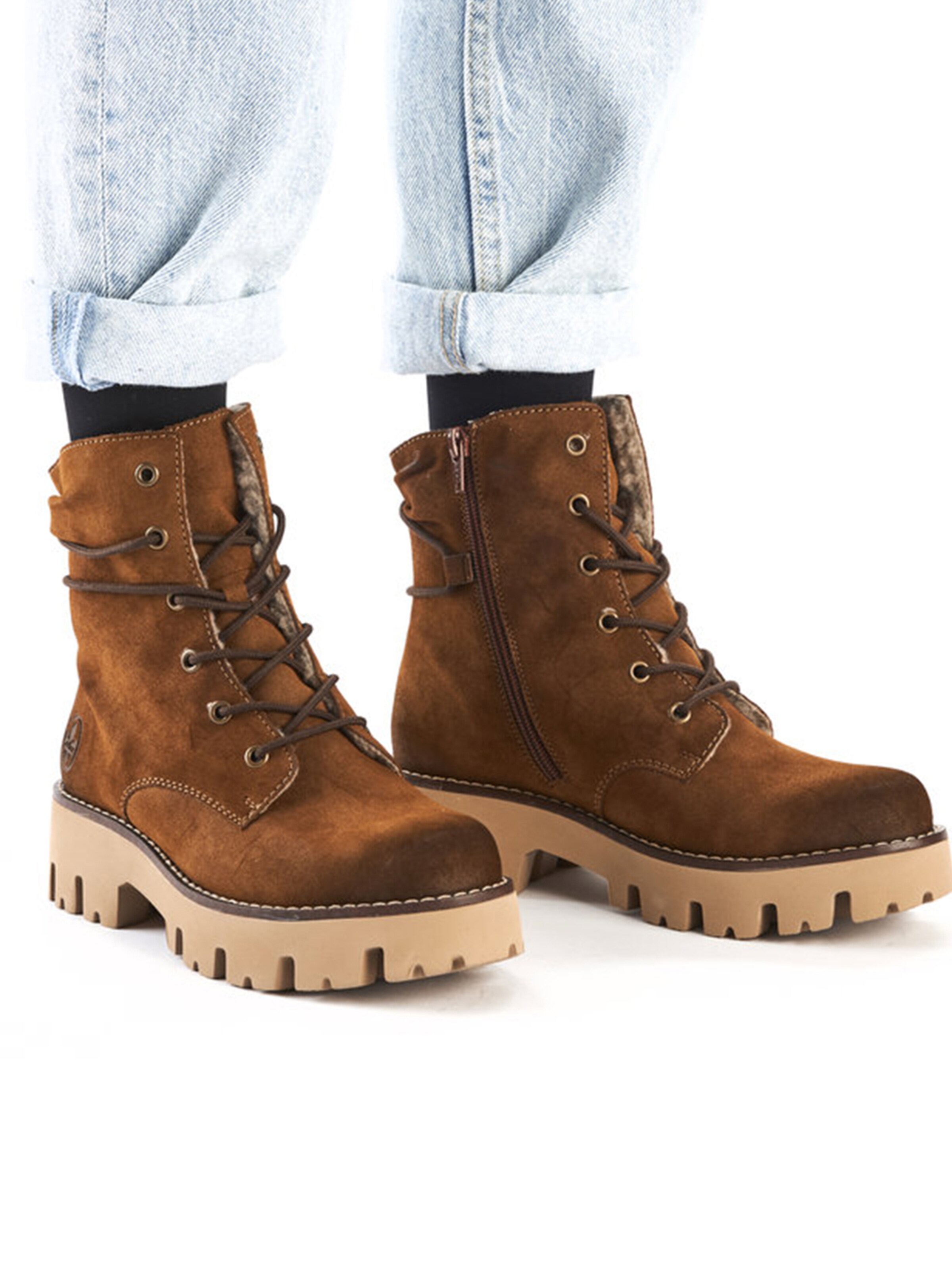 Rieker Lace-up bootie in Brown