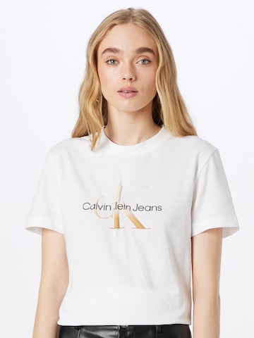 Calvin Klein Jeans Majica | bela barva: sprednja stran