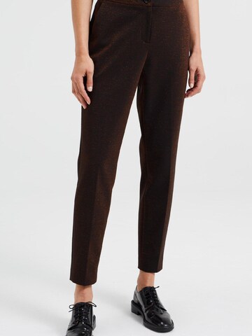 WE Fashion Regular Pleated Pants in Brown: front