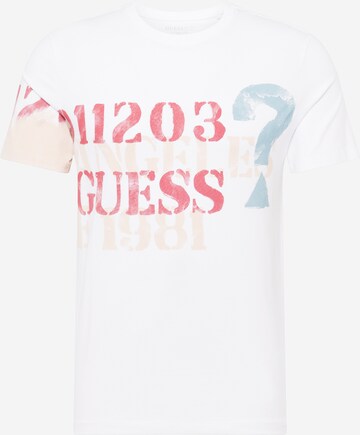 GUESS - Camiseta en blanco: frente