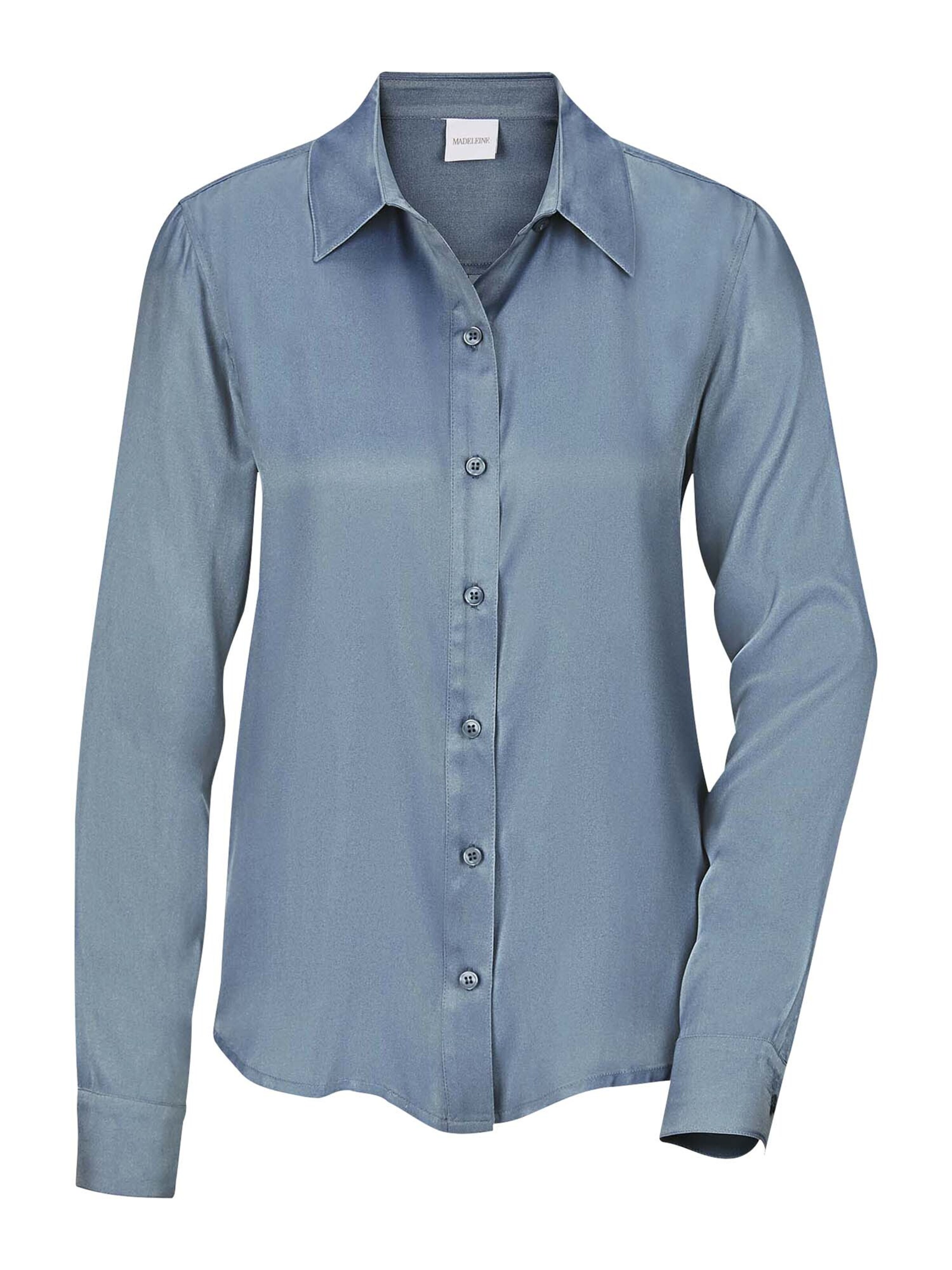 MADELEINE Bluse in Blau: Vorderseite