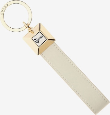GUESS Key Ring in White: front