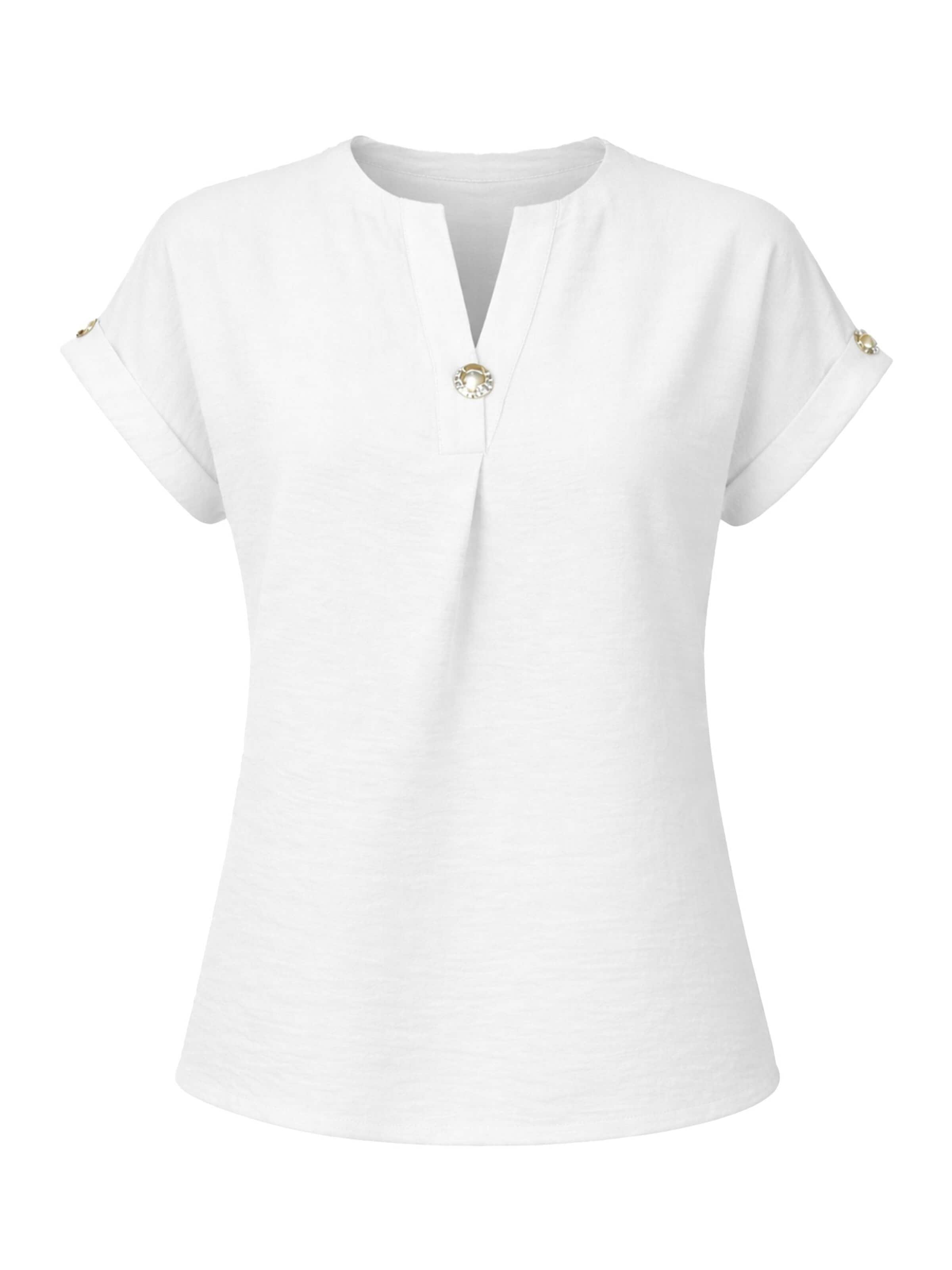 REGINA FASHION Blúzka 'Blouse with button' - Biela: predná strana