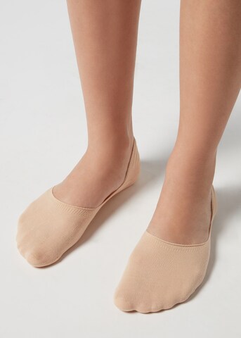 CALZEDONIA Ankle Socks in Beige: front