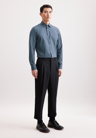SEIDENSTICKER Slim fit Zakelijk overhemd 'Schwarze Rose' in Blauw