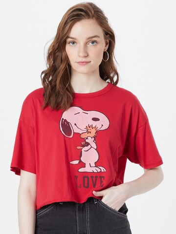 American Eagle Shirt 'LOVE SNOOPY' in Rood: voorkant