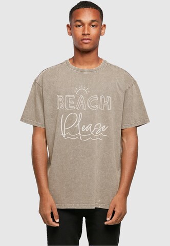 Merchcode Shirt 'Beach Please' in Braun: predná strana