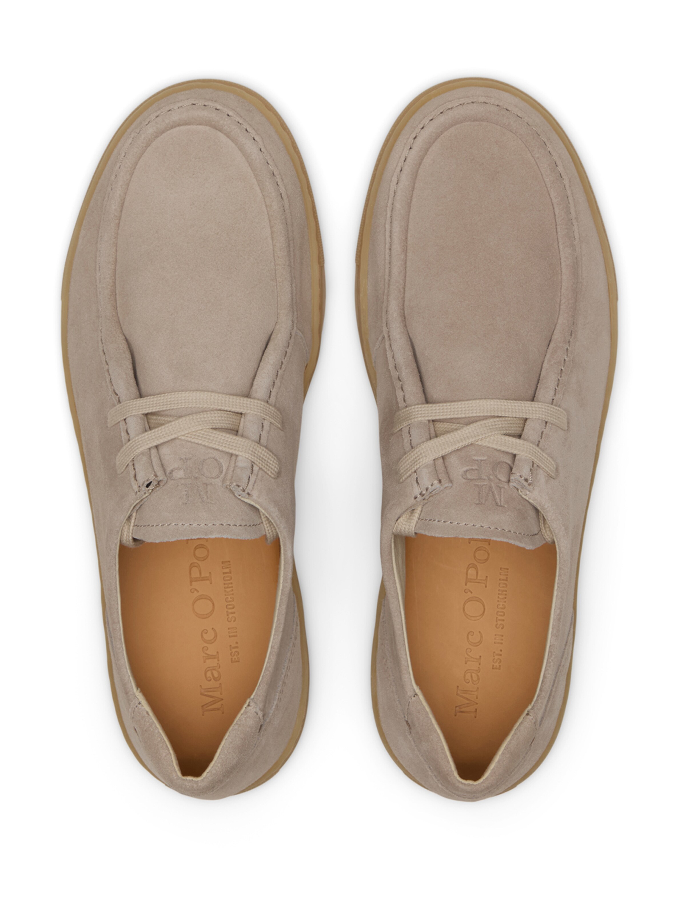Marc O'Polo Lace-Up Shoes 'Wallabee' in Grey