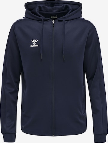 Hummel Athletic Zip-Up Hoodie in Blue: front