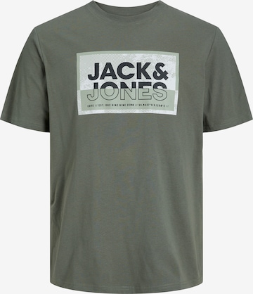 JACK & JONES Тениска 'LOGAN' в зелено: отпред