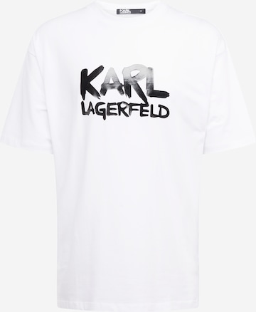 balts Karl Lagerfeld T-Krekls: no priekšpuses