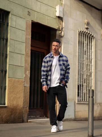 DAN FOX APPAREL Regular fit Srajca 'Lasse' | modra barva