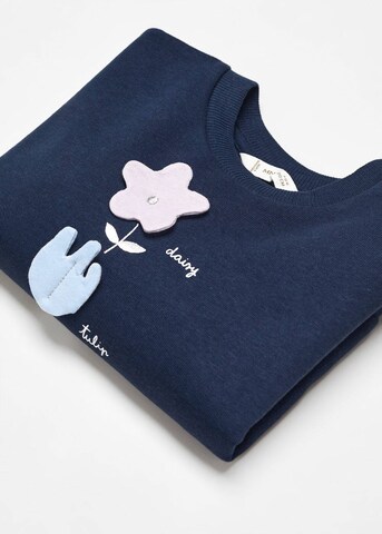 MANGO KIDS Sweatshirt 'FLOWER' in Blauw