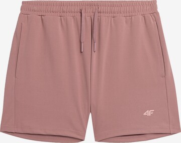 Regular Pantaloni sport de la 4F pe roz: față