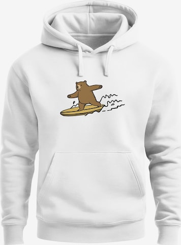 Neverless Sweatshirt 'Surfing Bear' in Weiß: Vorderseite