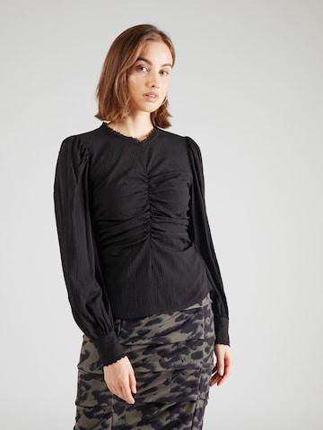 A-VIEW Blouse 'Selene' in Zwart: voorkant