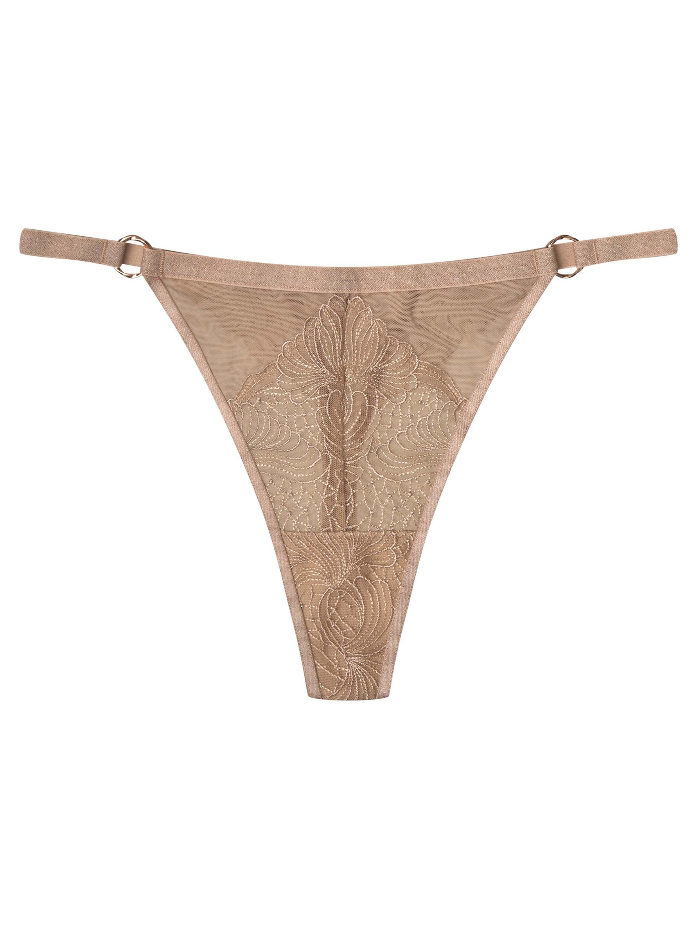 ESOTIQ String 'String Ombre, florales Muster, glatte Microfaser, transparent XL' in Beige