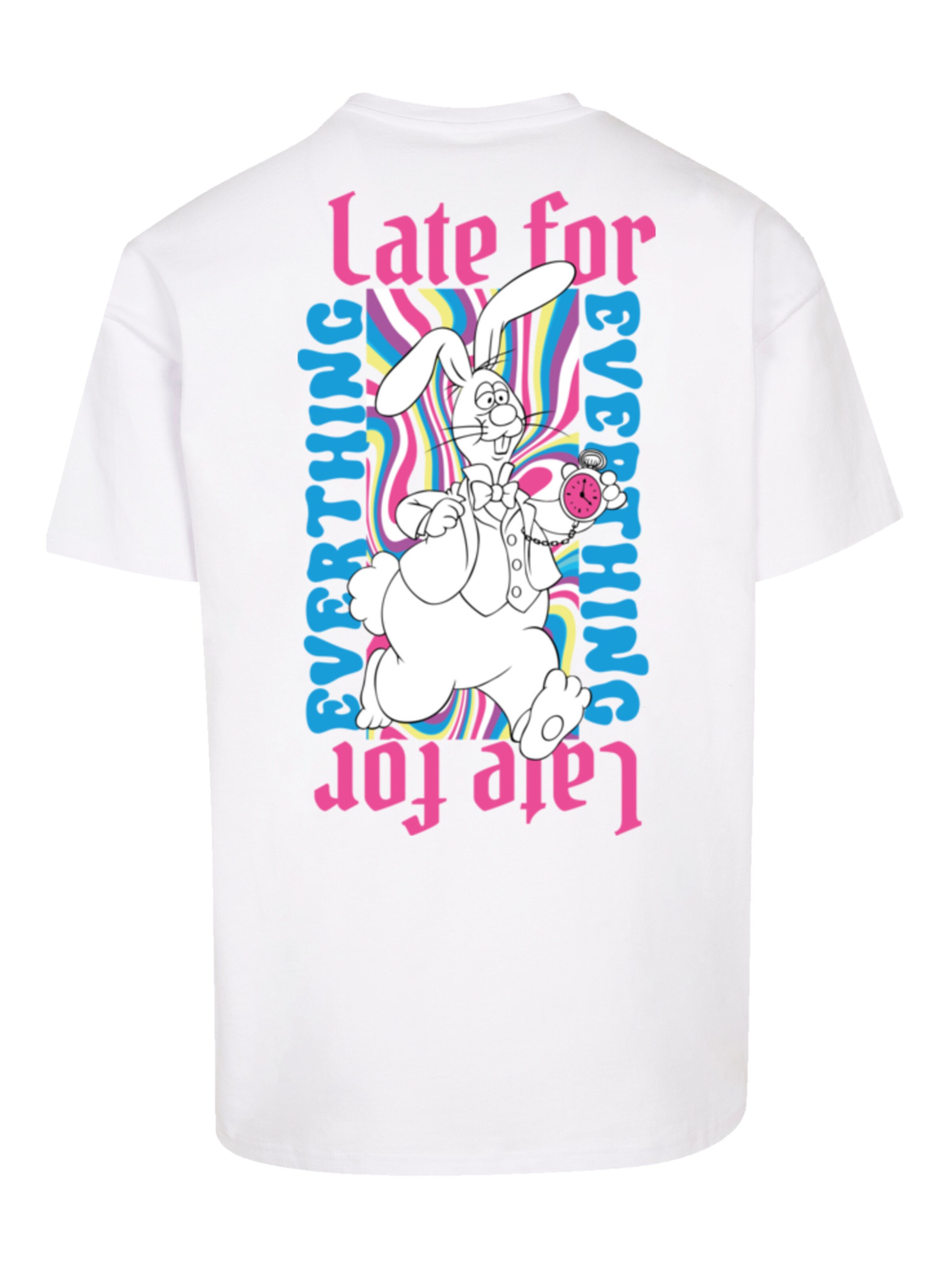 T-Shirt 'Alice im Wunderland Heroes of Childhood' F4NT4STIC en blanc