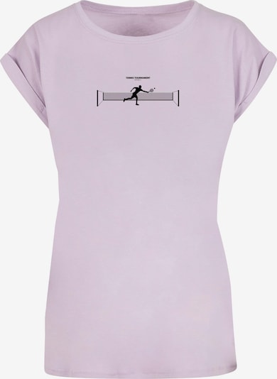Merchcode T-shirt 'Tennis Round 1' en lavande / noir, Vue avec produit
