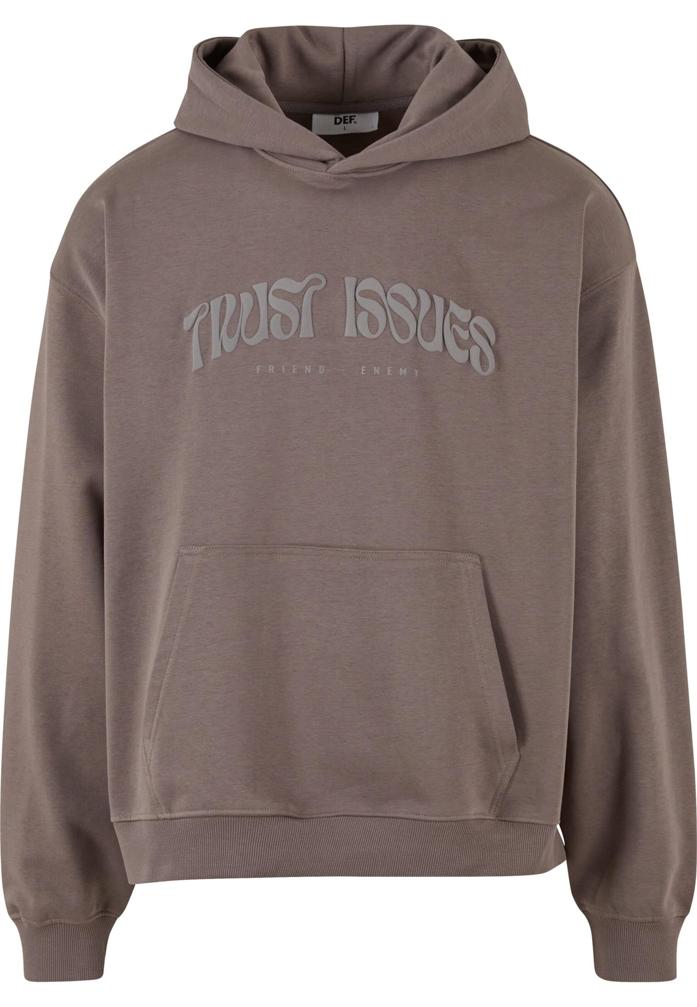 DEF Sweatshirt 'Trust Issues' in Green: front