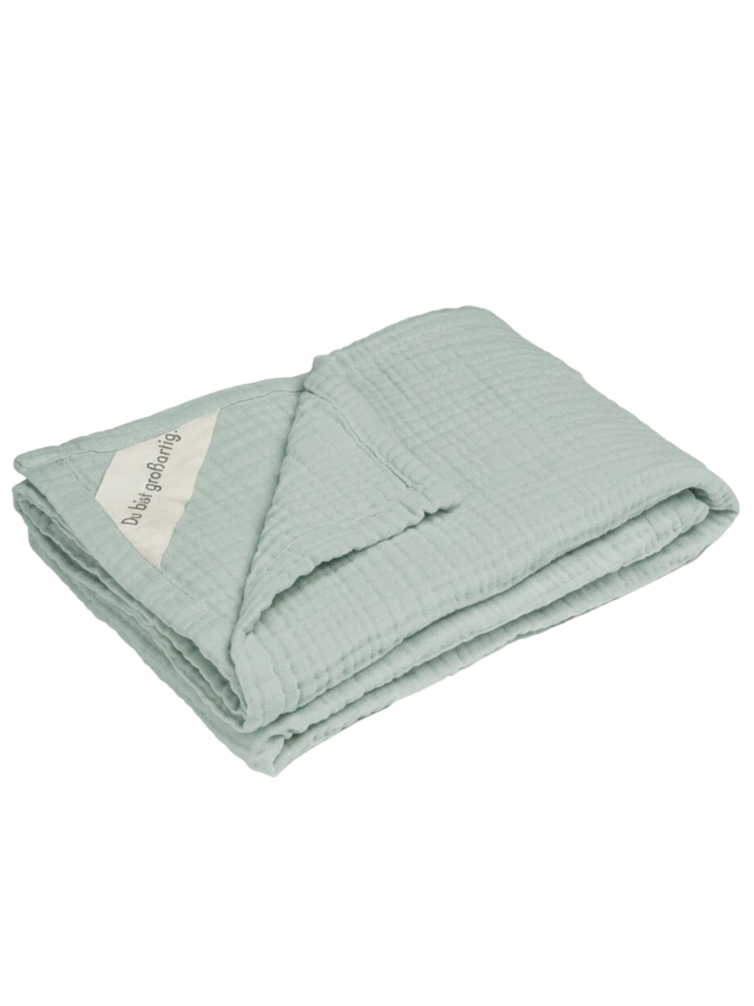 MOYO Baby Blanket 'Musselin Decke 100 cm x 75 cm Heller Eukalyptus' in Green: front