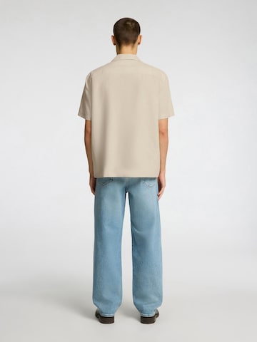 SELECTED Comfort fit Button Up Shirt in Beige