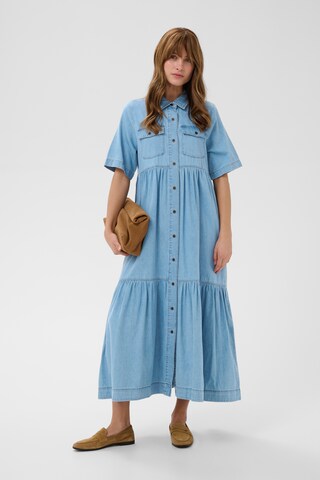 CULTURE - Vestido 'CUmona Arpa' em azul: frente