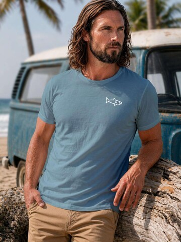 Neverless Shirt 'Shark'‌‌ in Blau