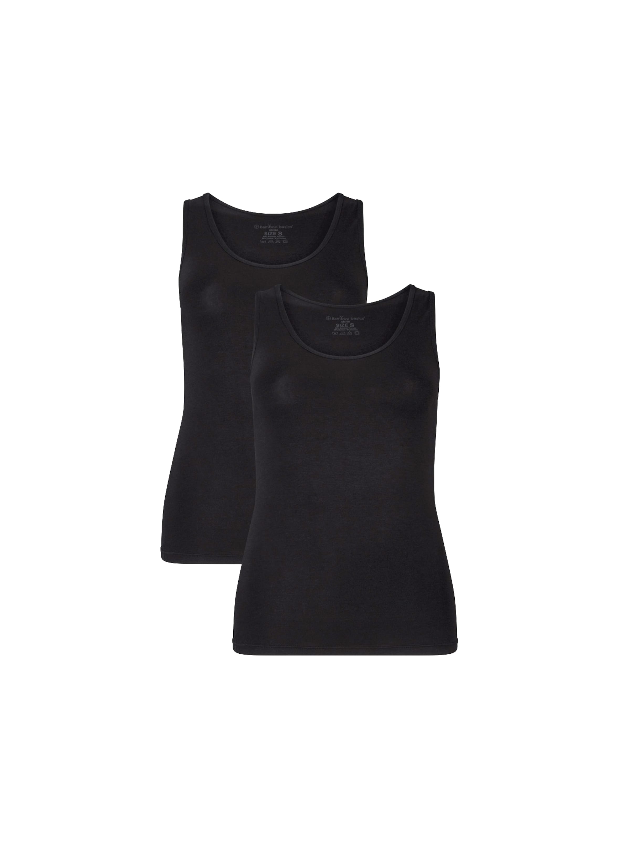 Bamboo basics Top 'Anna' in Black: front