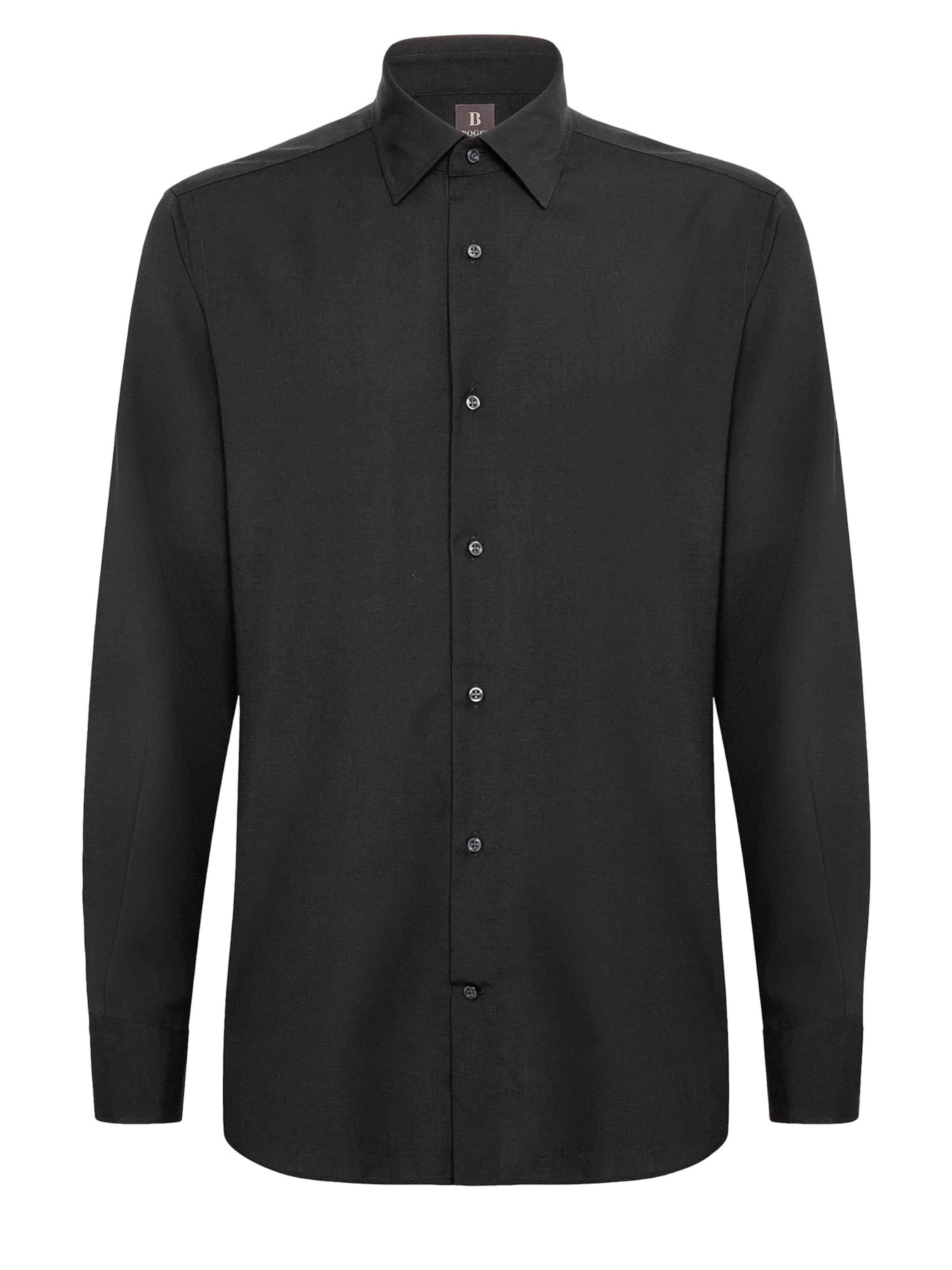 Boggi Milano Regular fit Button Up Shirt in Black: front