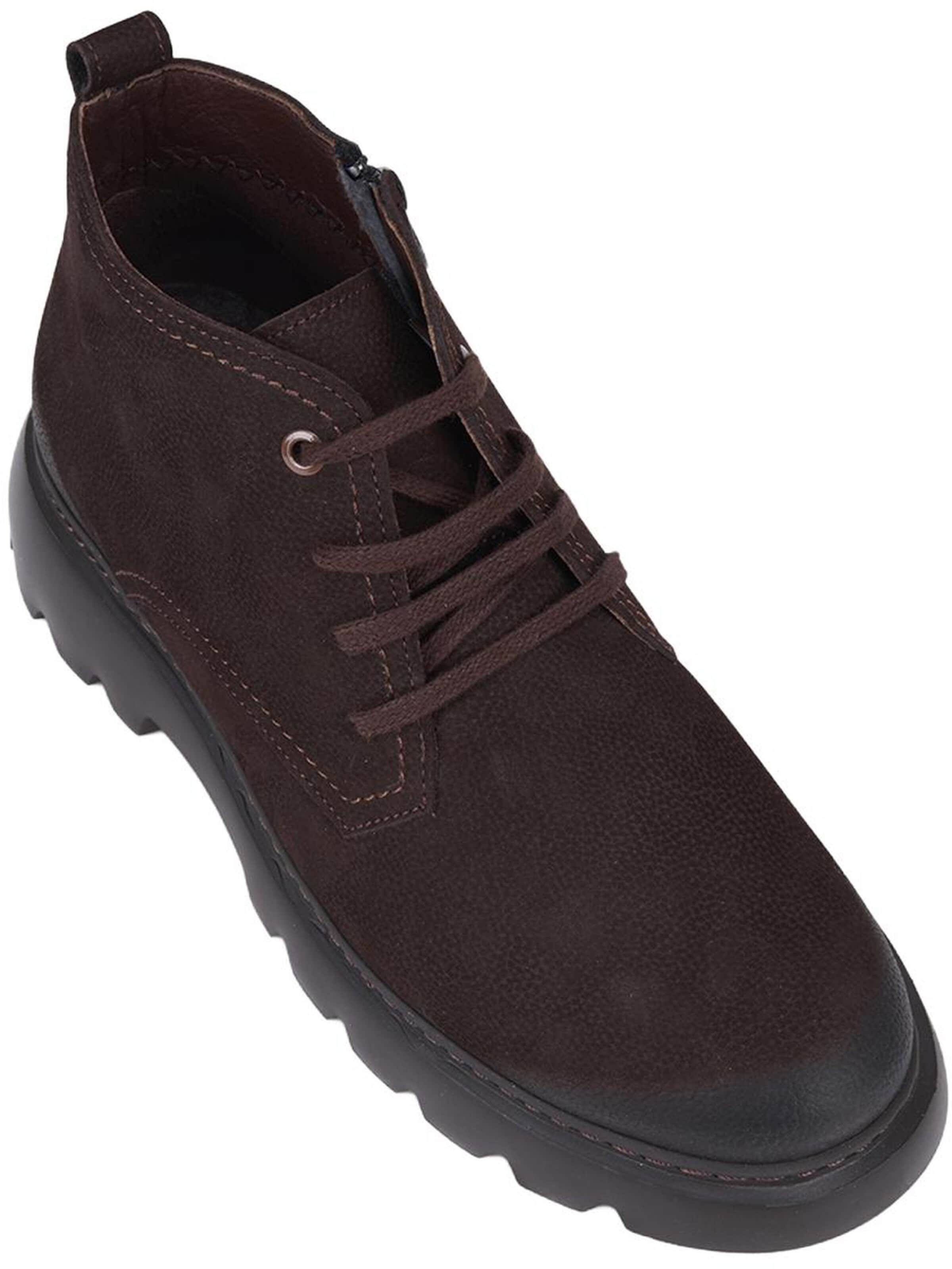 Desa Boot 'DESA Herren-Ankle-Boots aus braunem Leder mit Reißverschluss und runder Zehenpartie' in Brown
