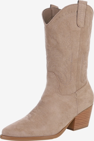 Ital-Design Stiefelette in Braun: Vorderseite