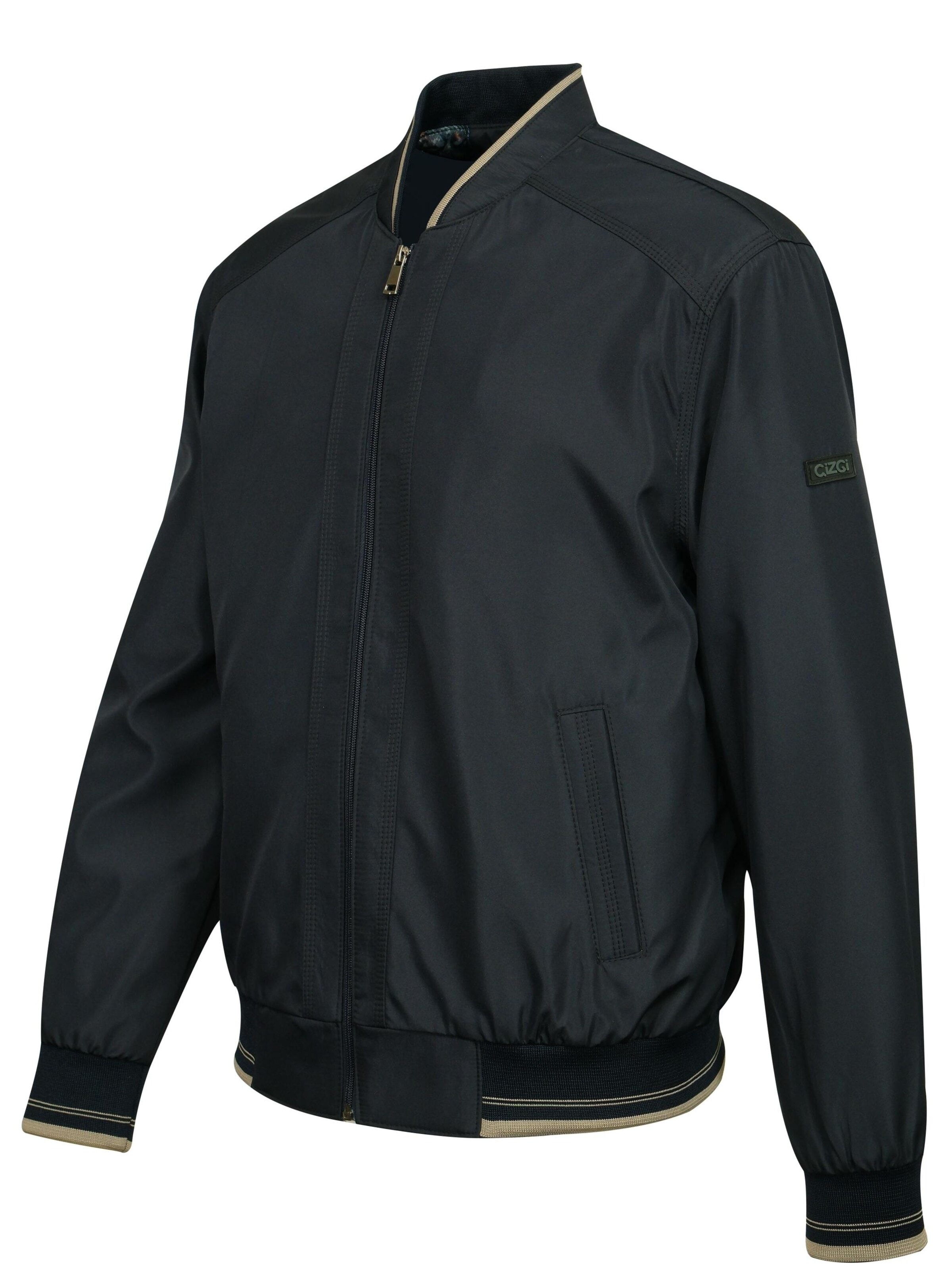 Cizgi Triko Between-Season Jacket in Blue