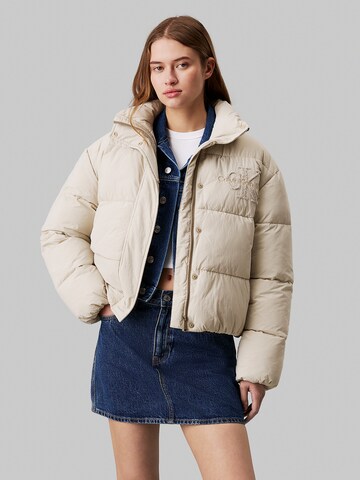 Calvin Klein Jeans Tussenjas in Beige: voorkant