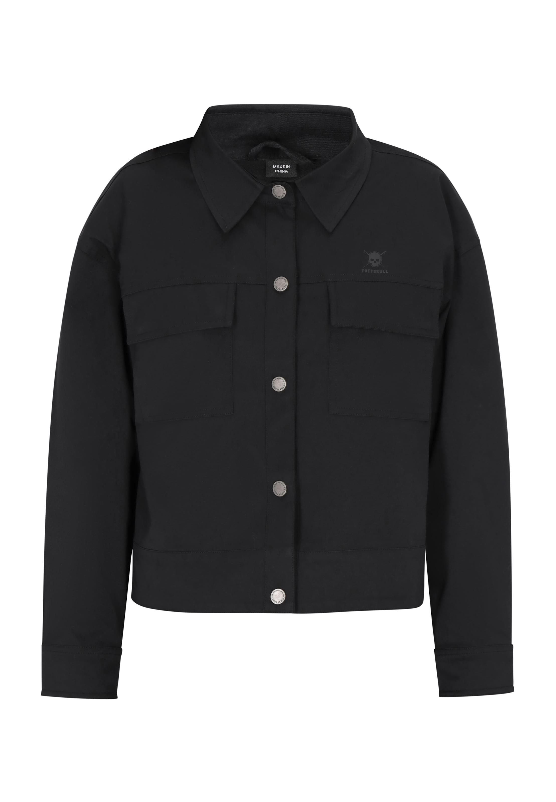 TUFFSKULL Tussenjas in Zwart: voorkant