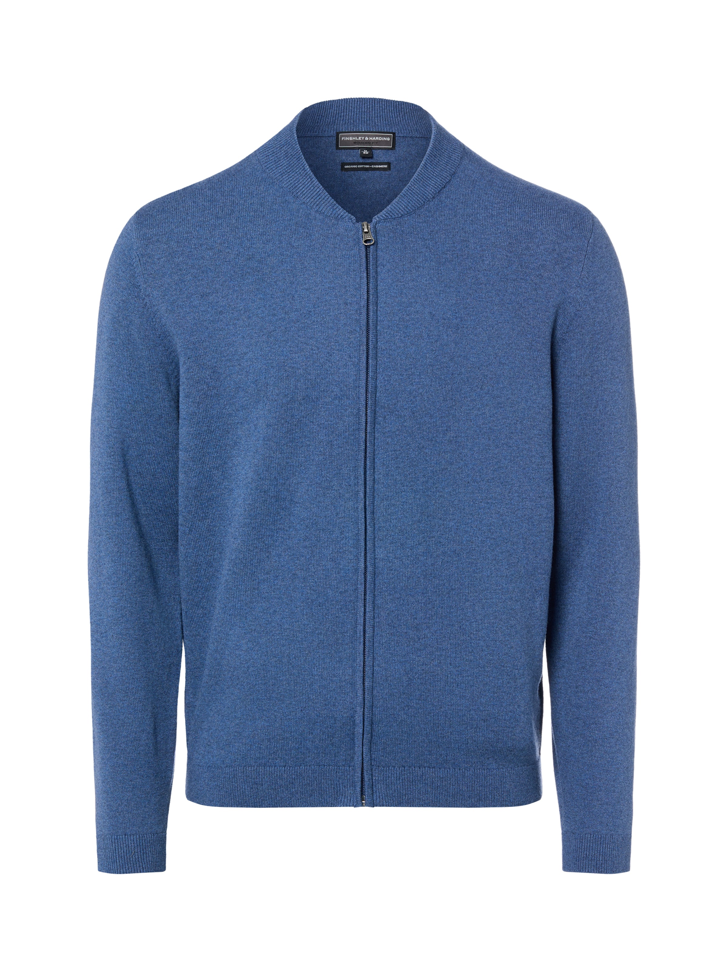 Finshley & Harding Gebreid vest in Blauw: voorkant