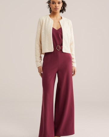 WE Fashion - Sudadera con cremallera en beige