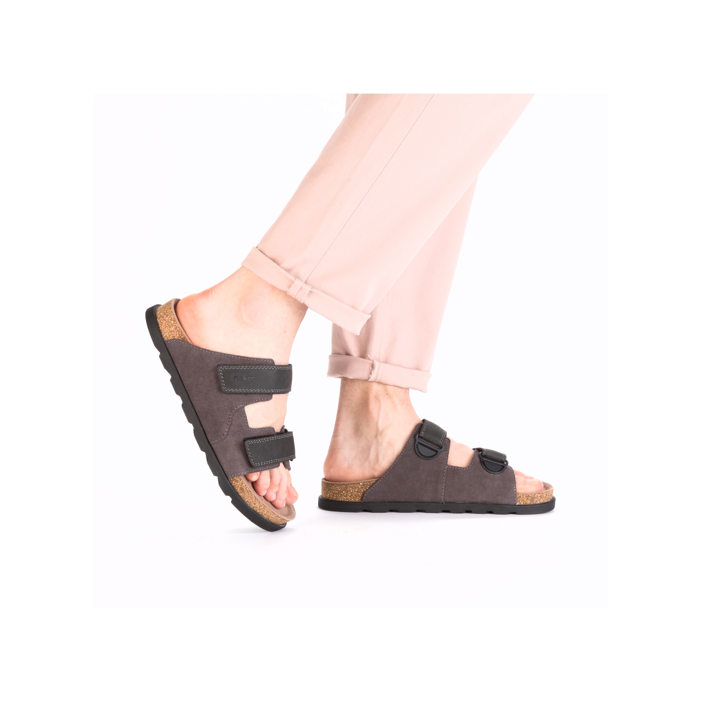 Rieker Mules in Grey: front