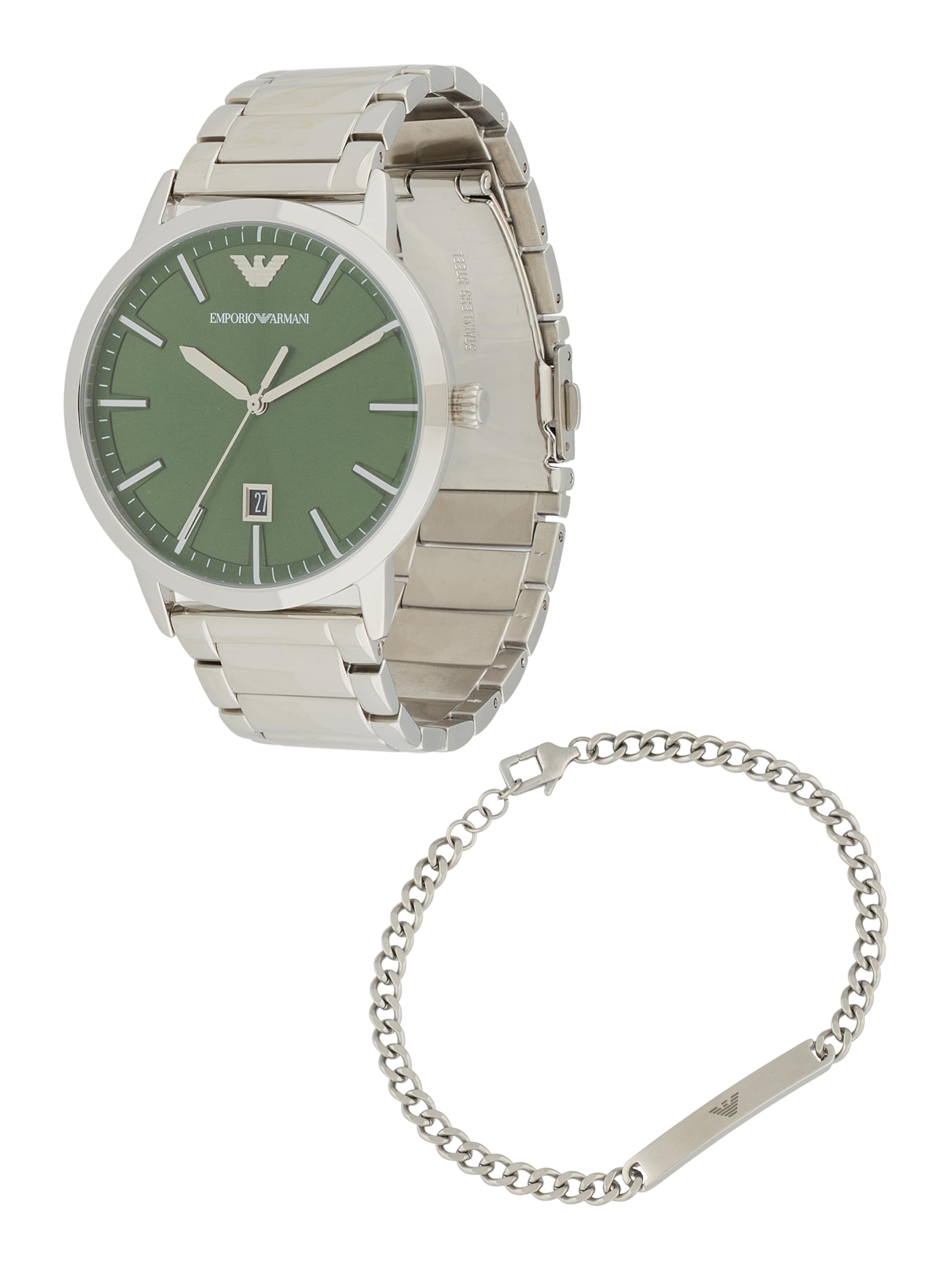 Emporio Armani Αναλογικό ρολόι σε ασημί: μπροστά